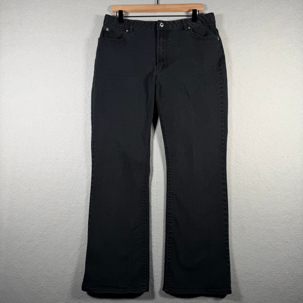 Gap Boot Cut Stretch Black Jeans Womens 14R Mid Rise Y2K 2002 Vintage 126518